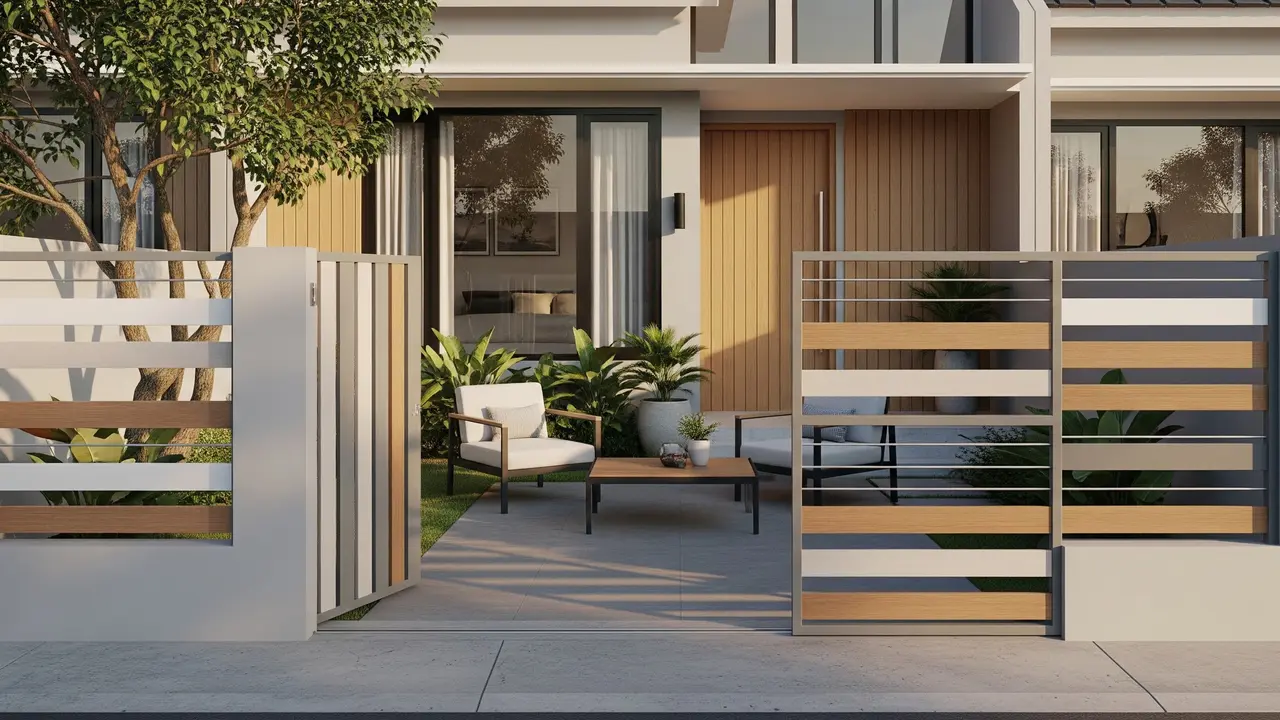 Model Pagar Rumah Kecil Warna Netral Biar Terlihat Lega