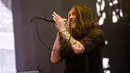 Brandon Boyd dari Incubus tampil pada festival musik Louder Than Life di Kentucky Exposition Center, Louisville, Kentucky, Amerika Serikat, 25 September 2022. (Photo by Amy Harris/Invision/AP)
