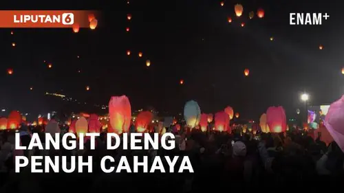 VIDEO: Indahnya Langit Malam Dieng Dihiasi Ribuan Lampion Warna Warni