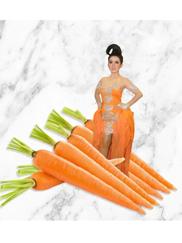 6 Editan Fashion Syahrini dengan Makanan Ini Bikin Tepuk Jidat