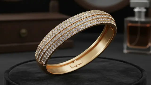 Model Gelang Emas Berlapis Kristal (Foto: Gemini AI)