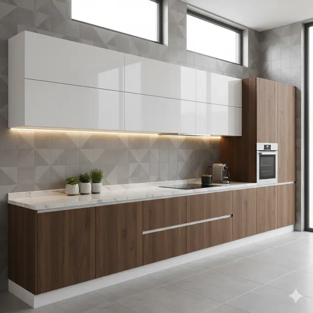 Model Lemari Dapur Gantung Minimalis (Foto: Gemini AI)