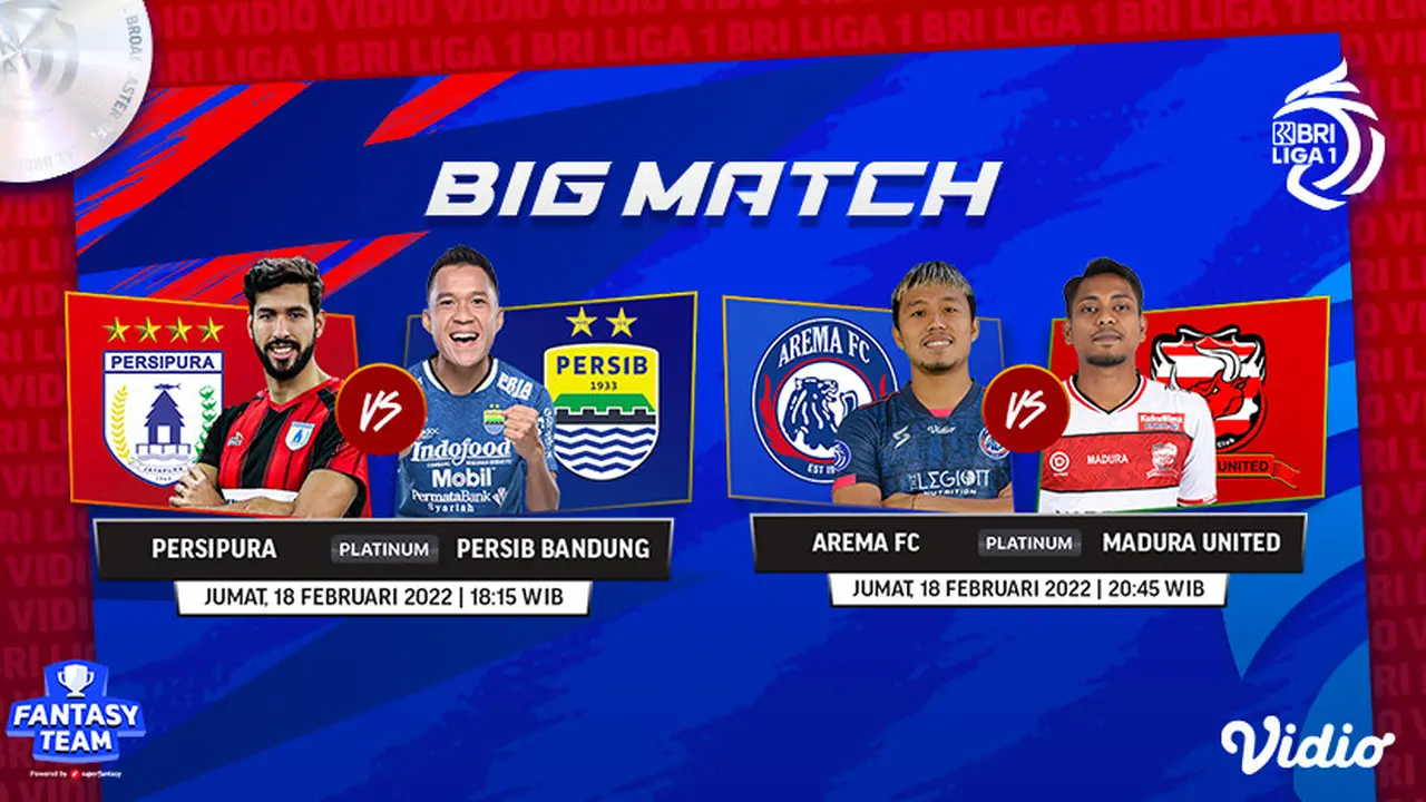 Link Live Streaming Big Match BRI Liga 1 2021/2022 Hari Ini di Vidio, 18 Februari 2022
