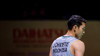 Jonatan Christie gagal menjadi juara pada final Indonesia Masters 2025. (Bagaskara Lazuardi/Bola.com)