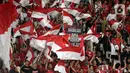 Pendukung Garuda Muda memenuhi area tribun penonton jelang laga lanjutan Grup A Piala AFF U-23 2025 antara Timnas Indonesia melawan Malaysia di Stadion Utama Gelora Bung Karno, Jakarta, Senin (21/7/2025). (Liputan6.com/Helmi Fithriansyah)