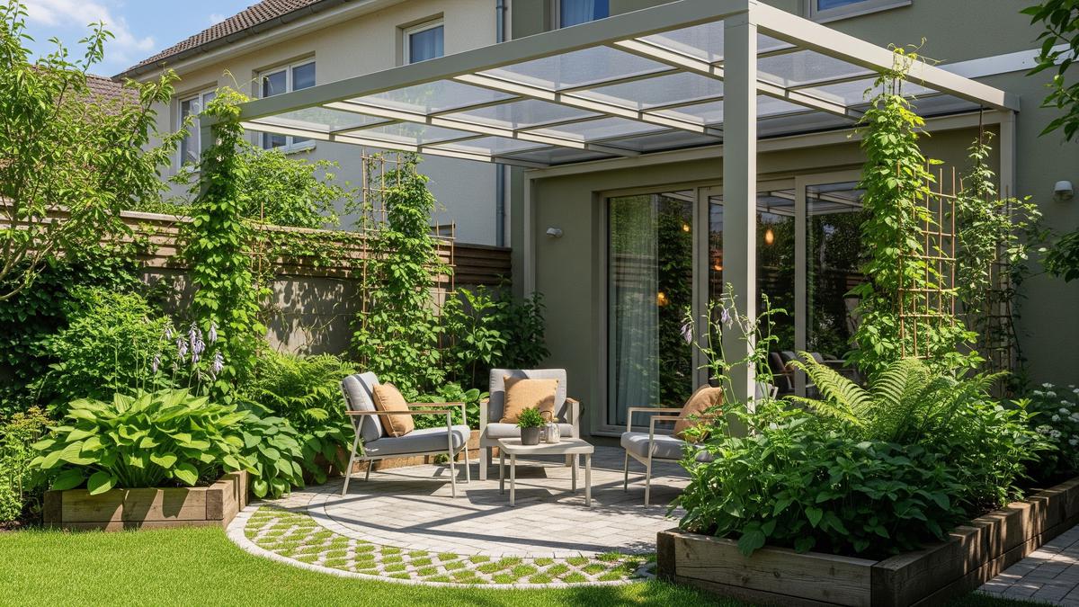 7 Inspirasi Sudut Taman Kecil dengan Pergola Baja Ringan di Belakang Rumah yang Estetik dan Sejuk