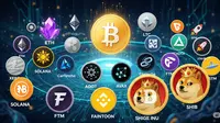 Aset kripto Bitcoin, Altcoin, hingga Meme Coin. (Ilustrasi By AI)