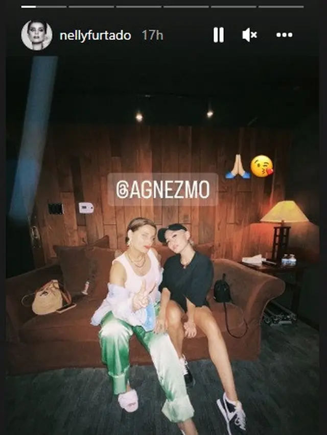 Kebersamaan Agnez Mo dengan Nelly Furtado (Foto: Instagram @nellyfurtado)