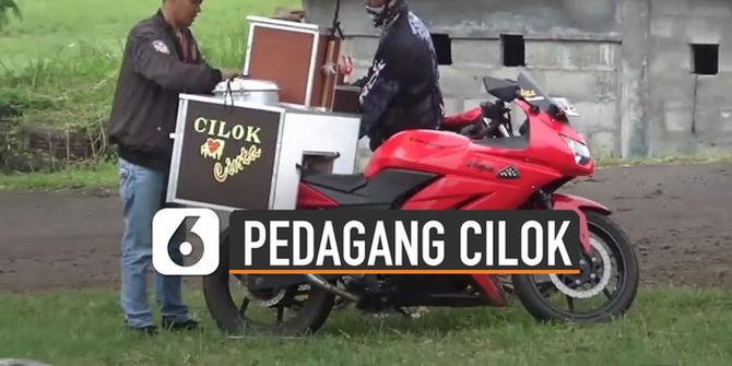 VIDEO: Viral Pedagang Cilok Jualan Naik Motor Sport