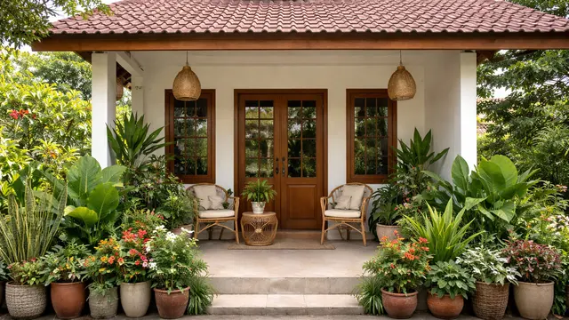 Inspirasi Teras Rumah di Desa Tanpa Pagar (Foto: ChatGPT)