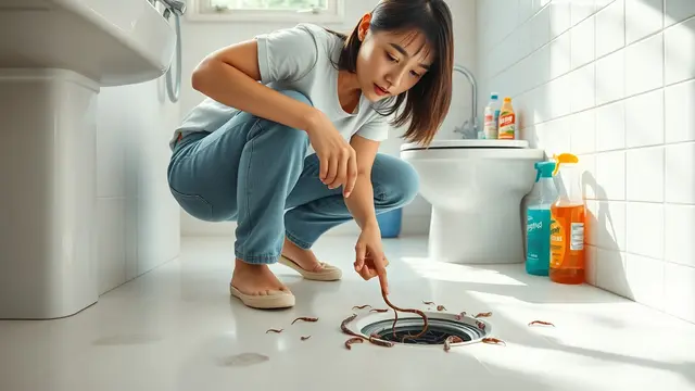 cara membasmi cacing di kamar mandi