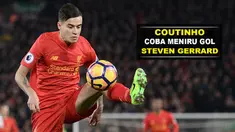 Philippe Coutinho tidak berhasil menirukn gol spektakuler yang dibuat legenda Liverpool, Steven Gerrard, pada Liga Champions tahun 2004.