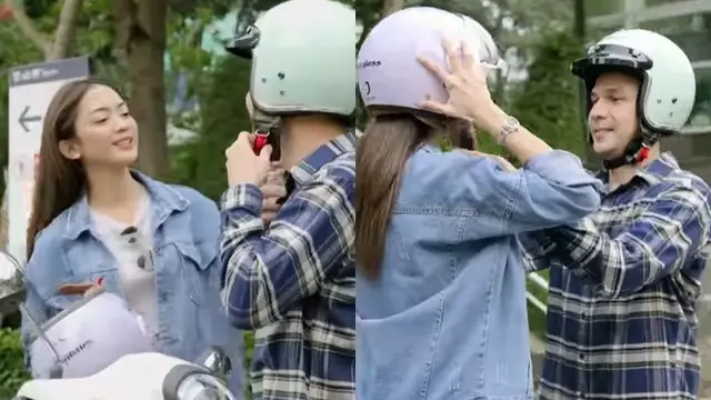 6 Potret Jonathan Frizzy Bintangi Iklan Helm, Bonceng Mesra Ririn Dwi Ariyanti