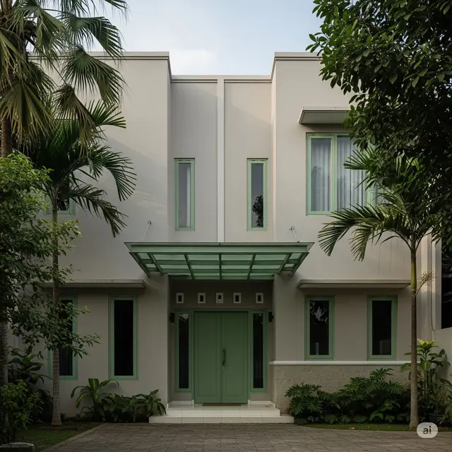 Rumah Minimalis dengan Warna Sage