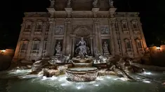 Pemandangan replika Air Mancur Trevi Roma, di kota resor Serra Negra, sekitar 150 km dari Sao Paulo, Brasil, diambil pada 12 Mei 2023. (AFP/NELSON ALMEIDA)