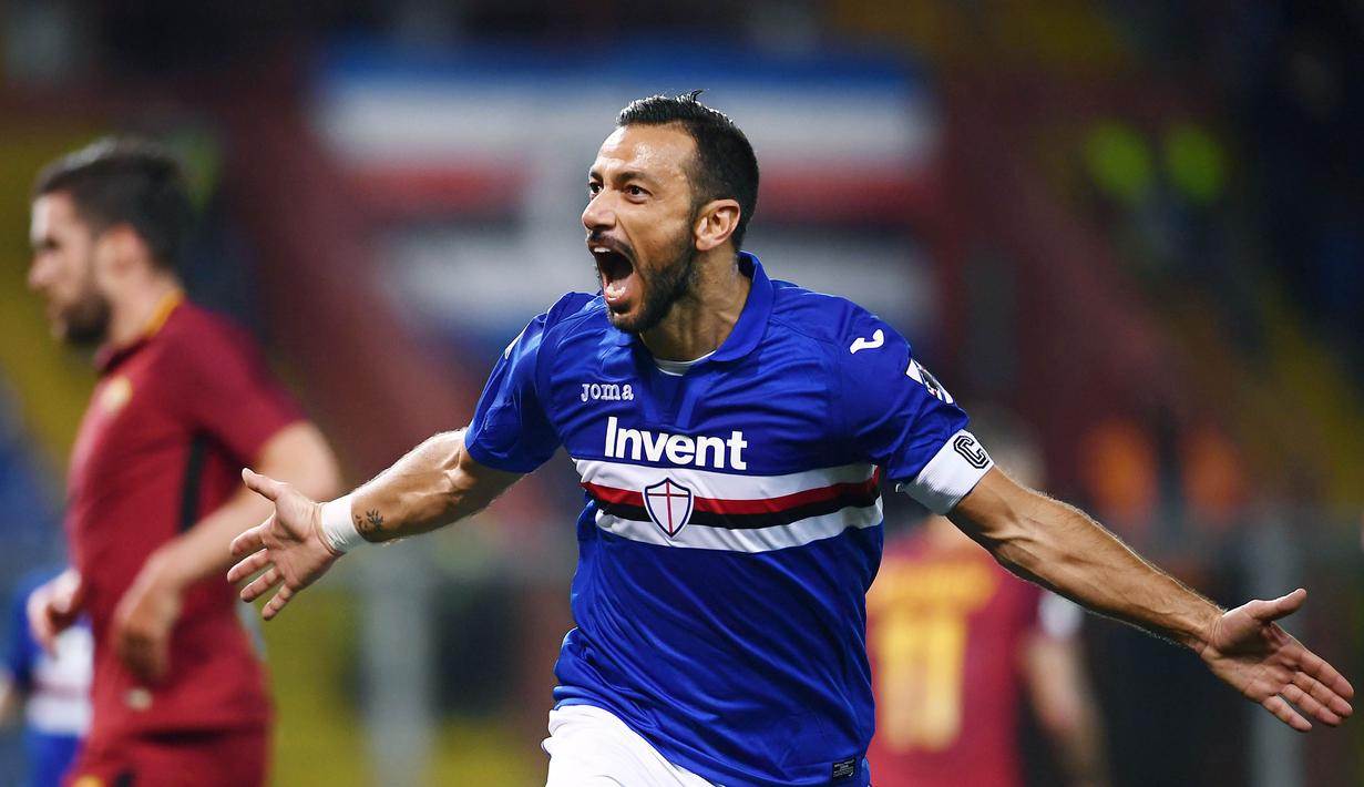 5. Fabio Quagliarella (Sampdoria) - 17 Gol (6 Penalti). (AFP/Marco Bertorello)