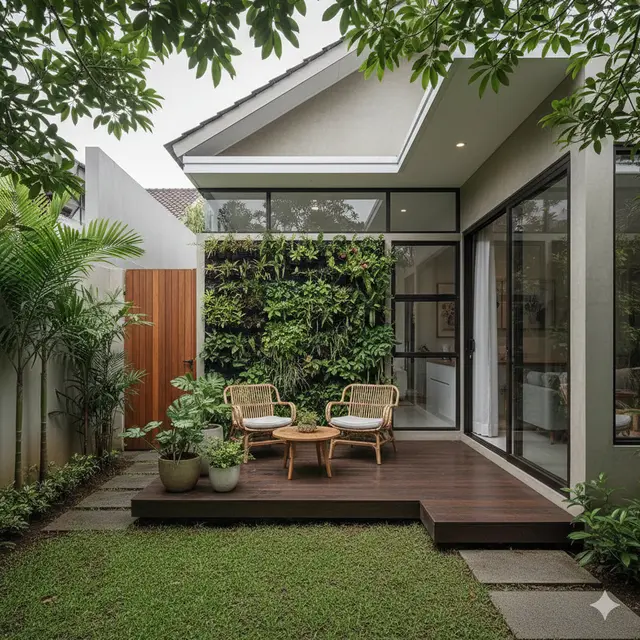 Model Rumah Kecil dengan Taman Belakang Luas