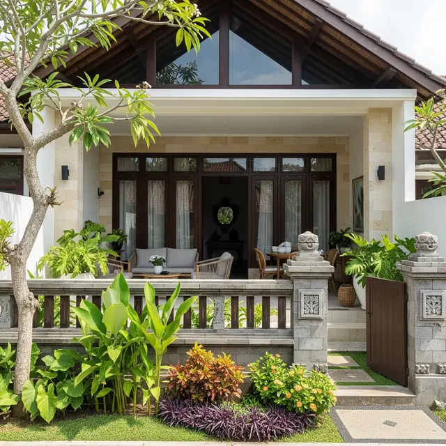 Model Rumah Sederhana dengan Pagar Depan Klasik