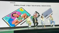 Samsung Beberkan Alasan Desain Galaxy Z Fold 5 Tak Banyak Berubah Dibanding Pendahulunya. (Liputan6.com/ Agustin Setyo Wardani)