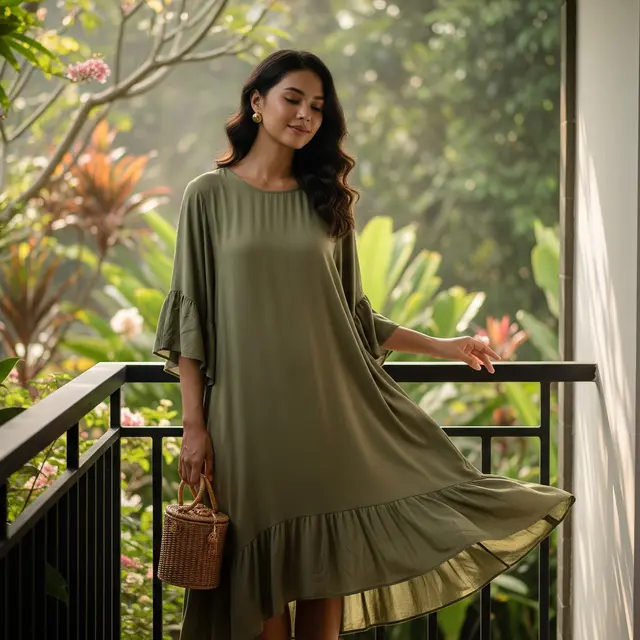 Baju Gamis Model Daster (Image by Gemini AI)