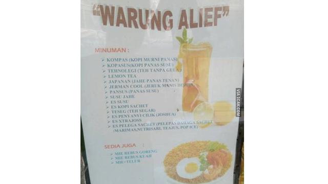 5 Tulisan di Daftar Menu Ini Nyeleneh, Bikin Geleng Kepala