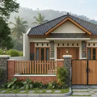 7 Model Rumah Sederhana Tapi Mewah dengan Pagar Bata Ekspos 2025 yang Cocok untuk Tinggal di Desa (Foto: Gemini AI)