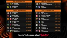 Jadwal live streaming pertandingan Liga Europa 2024/25 Matchweek 1 di Vidio Pekan Ini. (sum. doc. Vidio.com)