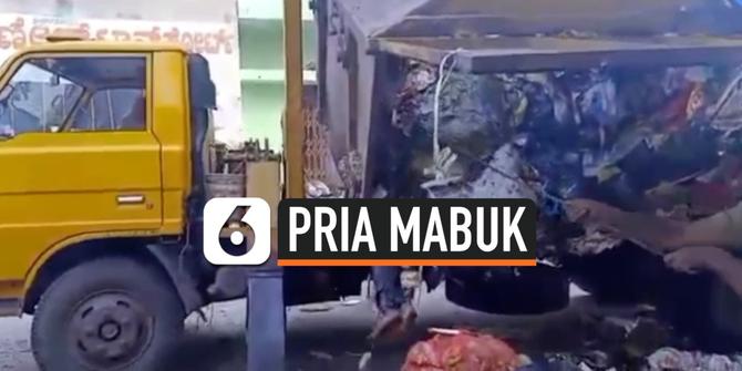 VIDEO: Petugas Kebersihan Temukan Pria Mabuk dalam Tumpukan Sampah