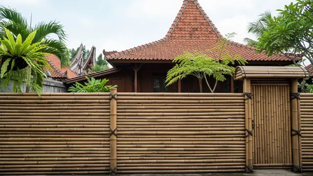 Model Pagar Bambu Klasik untuk Rumah Gaya Tradisional Jawa/Gemini AI