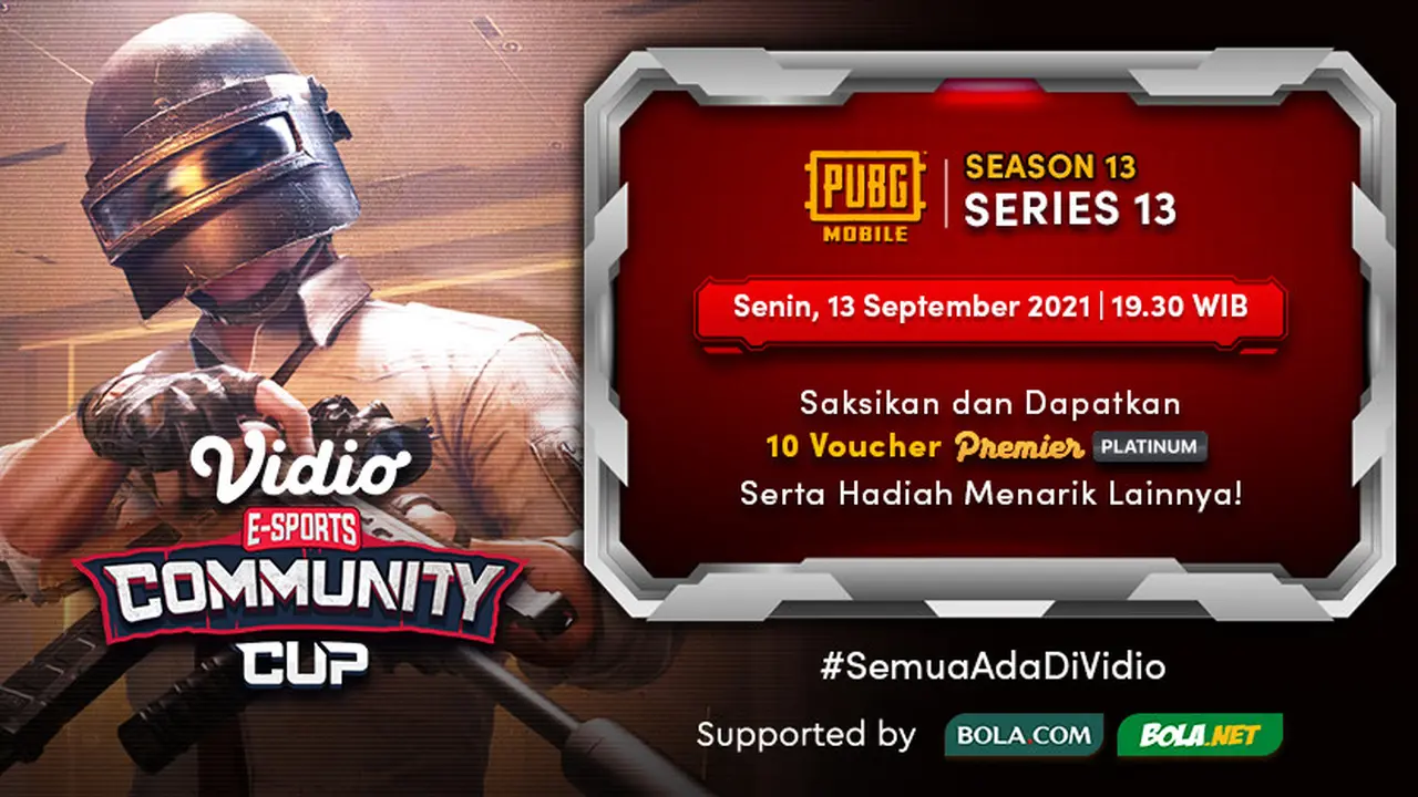 Jadwal dan Live Streaming Vidio Community Cup Season 13 PUBGM Series 13, Senin 13 September 2021
