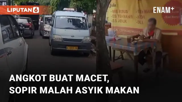 VIDEO: Bikin Emosi, Sopir Asyik Makan Saat Parkir Angkotnya Buat Macet Jalanan
