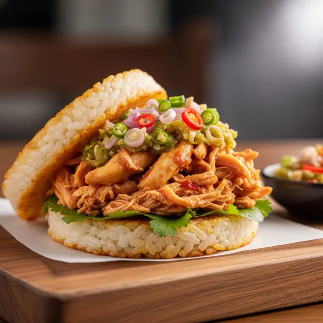 Burger Nasi Ayam Suwir