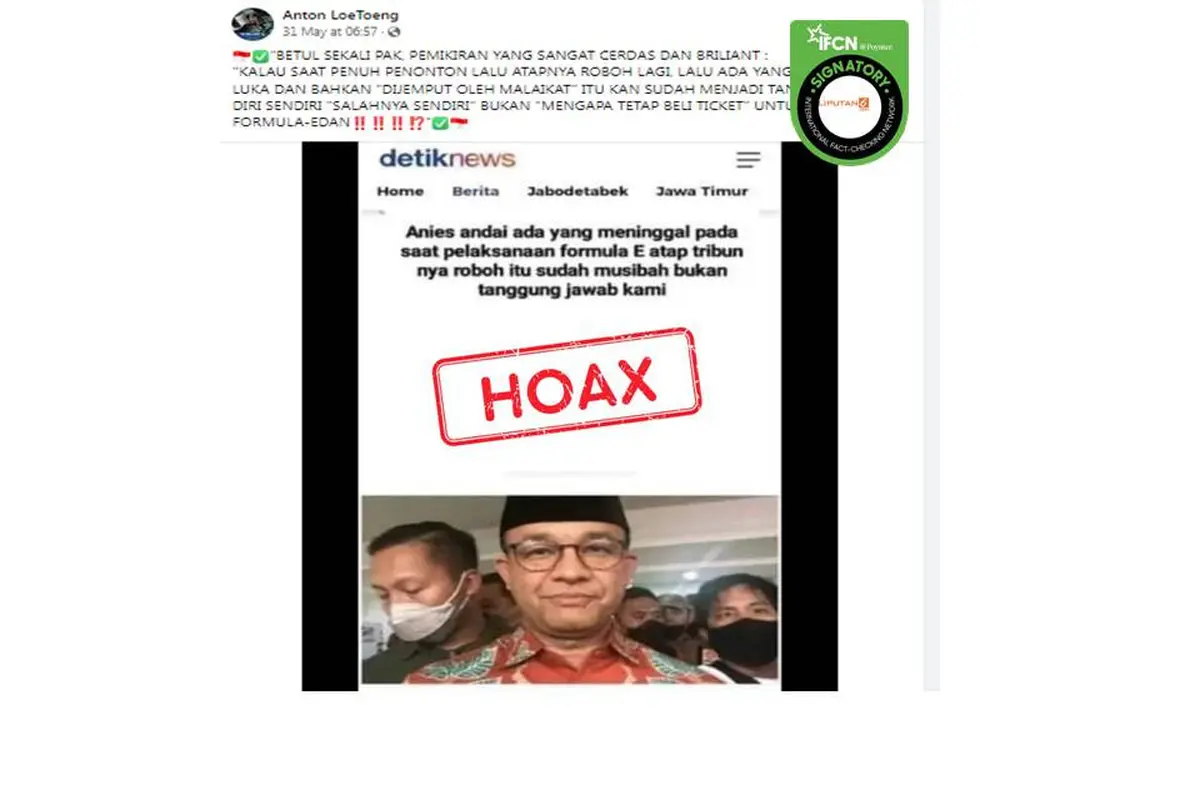 Cek Fakta Anies Baswedan Formula E Jakarta