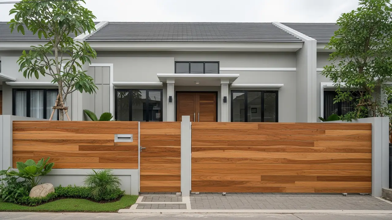 Kombinasi Warna Cat Rumah dengan Pagar Kayu