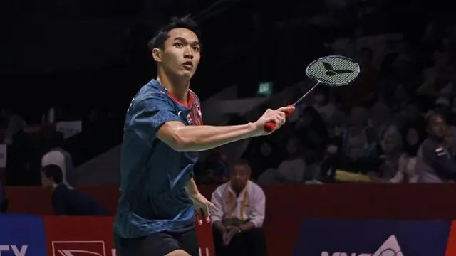 Jonatan Christie saat berlaga di Indonesia Masters 2025. (c) PBSI