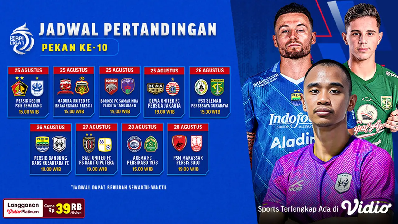 Jadwal Siaran Langsung BRI Liga 1 Pekan Ke-10