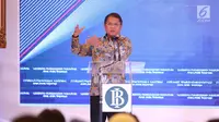 Menkominfo Rudiantara memberi sambutan dalam launching acara Gerbang Pembayaran Nasional (GPN) di Gedung BI, Jakarta, Senin (4/12). GPN bisa menekan biaya investasi dan infrastruktur bagi perbankan karena dapat dipakai bersama. (Liputan6.com/Angga Yuniar)