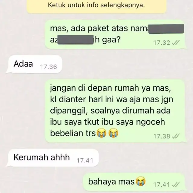10 Chat Kurir saat Antar Paket ke Pelanggan Ini Kocak Banget