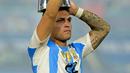 Dari enam laga di Copa America 2024, Lautaro Martinez lebih banyak memulai laga dari bangku cadangan. (JUAN MABROMATA/AFP)