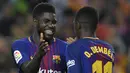 Samuel Umtiti. Bek tengah Prancis berusia 27 tahun ini lebih banyak mengalami cedera sejak memperkuat Barcelona pada 2016/2017. Meskipun begitu, ia sempat menolak pemotongan gaji saat Barcelona ditimpa krisis keuangan. Meski akhirnya menerima, ia telanjur dicemooh para fans. (Foto: AFP/Lluis Gene)