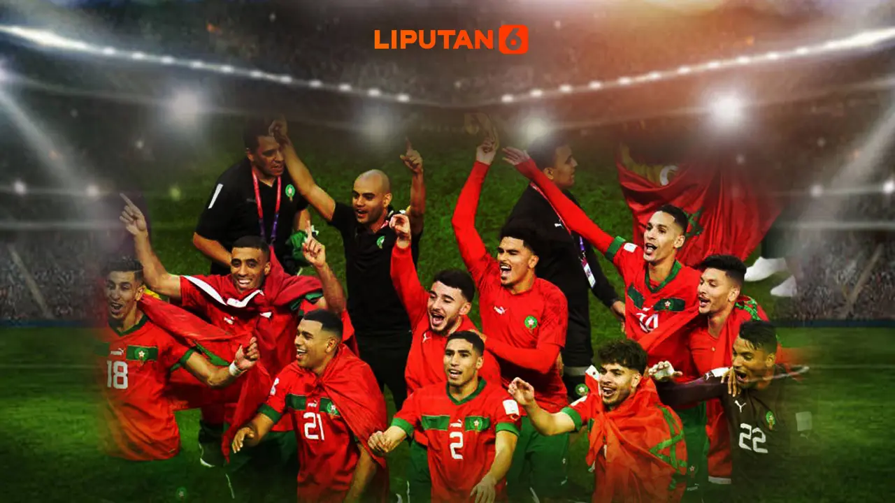 Banner Infografis Gebrakan Kuda Hitam Maroko di Piala Dunia 2022