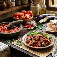Resep Terong dan Tempe Sambal Tomat (AI Generated)