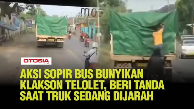 Sopir bus tidak tinggal diam. Dia beberapa kali membunyikan klakson telolet sebagai tanda untuk memperingatkan sopir truk dan warga di sekitar jalan akan adanya komplotan tersebut.