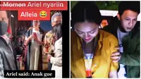 Potret Ariel NOAH Protektif ke Alleia. (Sumber: TikTok/@helloniew dan TikTok/@nazrieelirham)