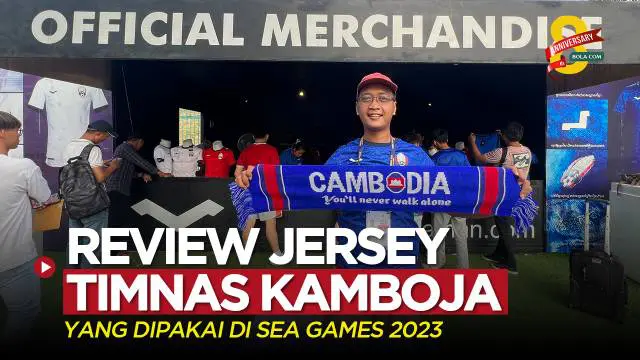 Berita video jurnalis Bola.com, Gregah Nurikhsani, mencoba untuk mengulas kualitas jersey Timnas Kamboja U-22 yang dipakai di SEA Games 2023, Rabu (10/5/2023).