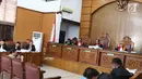 Suasana sidang lanjutan perkara penyebaran berita bohong atau hoaks dengan terdakwa Ratna Sarumpaet di PN Jakarta Selatan, Selasa (9/4). JPU menghadirkan 4 orang saksi dalam persidangan, salah satunya Presiden Konfederasi Serikat Pekerja Indonesia (KSPI) Said Iqbal. (Liputan6.com/Immanuel Antonius)