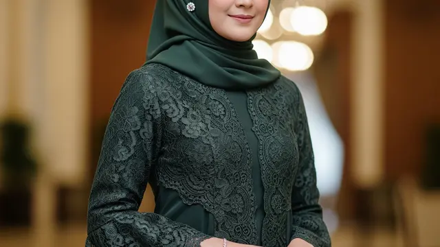 Model Gamis Elegan untuk Ibu Pejabat