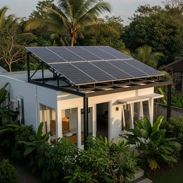 9 Desain Atap Panel Surya di Teras Rumah Sebagai Sumber Energi Listrik