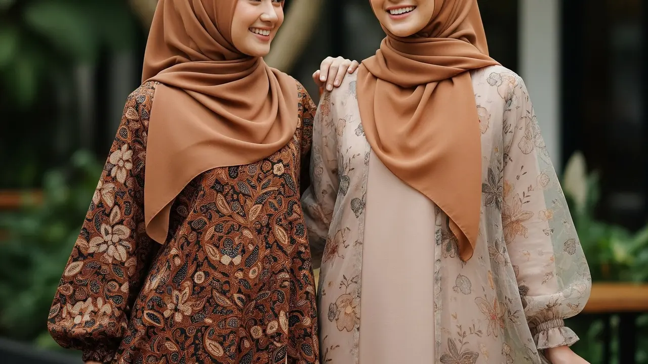 Long Dress Batik Slit Samping Syar’i