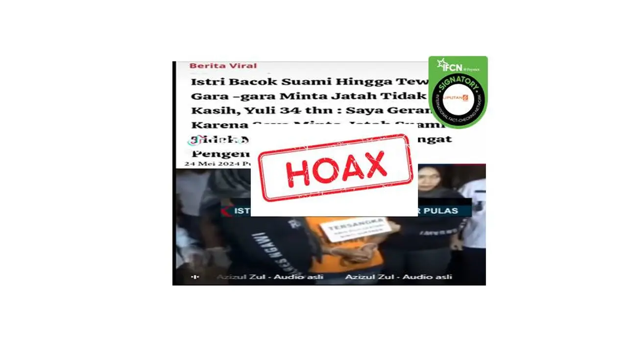 Cek fakta judul artikel istri bacok suami